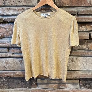 St. John Gold Sparkle Knit Short Sleeve